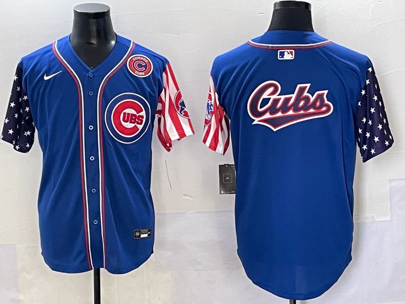 Men 2025 Chicago Cubs Blank Blue a generation of national flags Joint Name Nike MLB Jersey style 5->chicago cubs->MLB Jersey